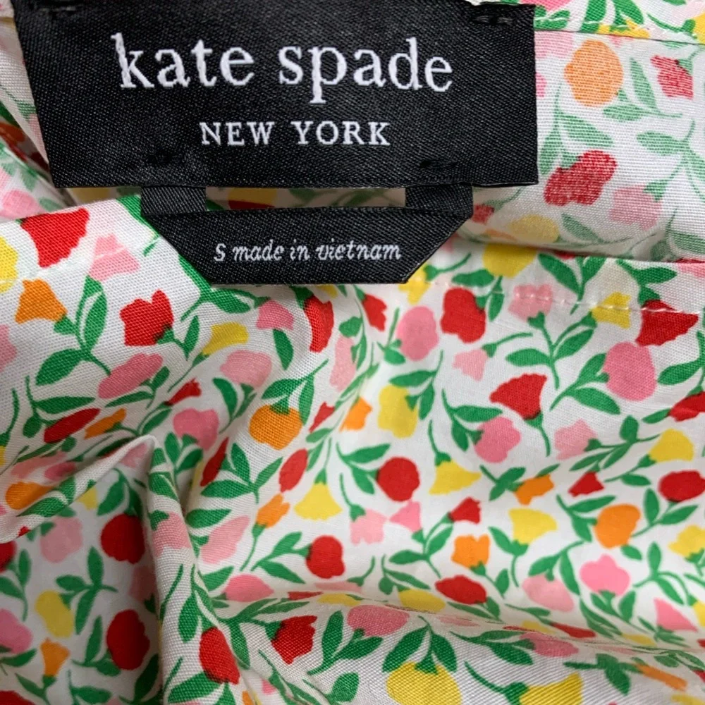 kate spade Cream Floral Midi Dress with Pink, Green and Yellow Accents